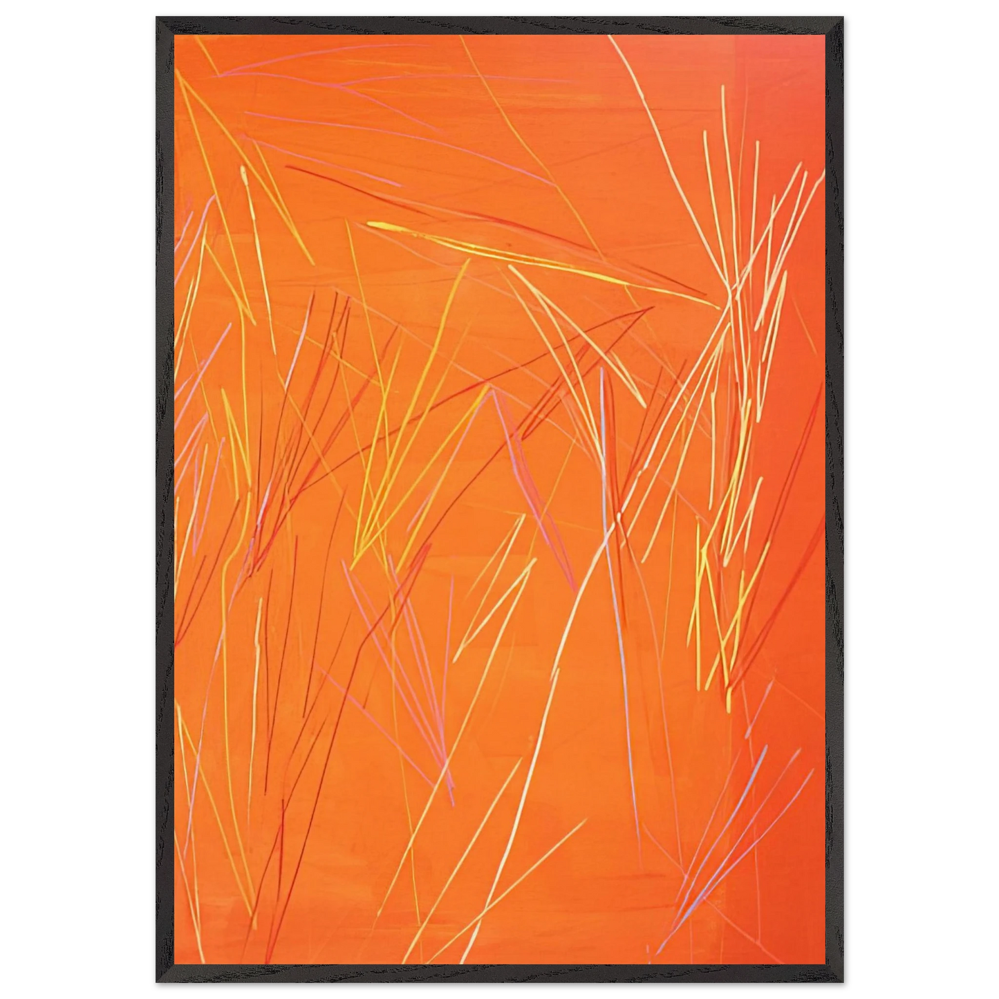 Fire Flute - 1974 - Ronnie Landfield 70x100 cm / 28x40 inches Framed Art Print – Black Wooden Frame