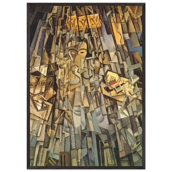 CUBIST SELF PORTRAIT - Salvador Dali 70x100 cm / 28x40 inches Framed Art Print – Black Wooden Frame
