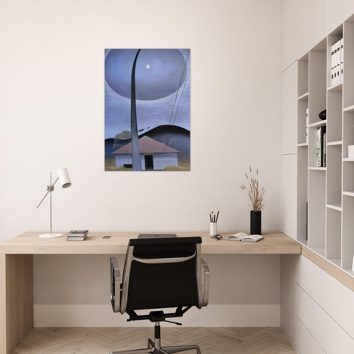 Little House with Flagpole - Georgia O'Keeffe Brushed Aluminum Print - 70x100 cm / 28x40 inches | Georgia O'Keeffe Aluminum Print | Georgia O'Keeffe Prints