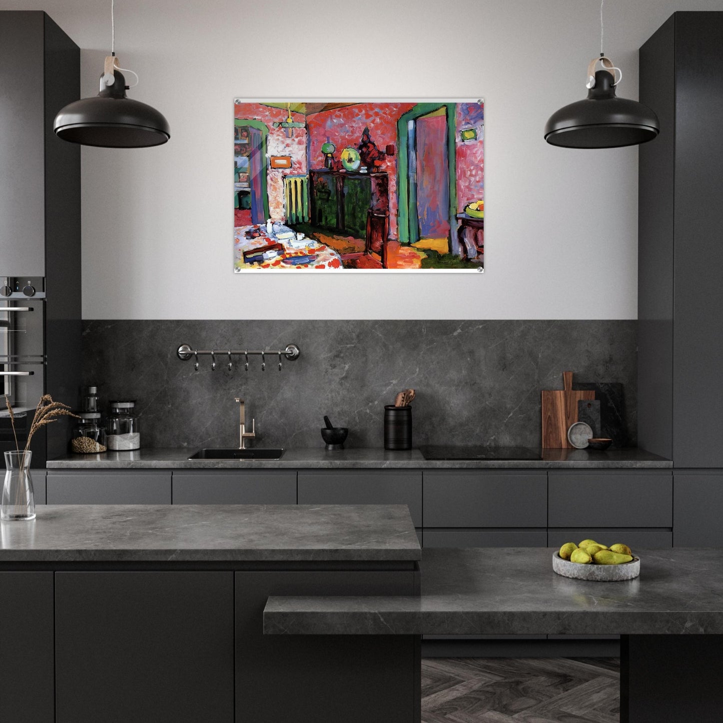 INTERIOR MY DINING ROOM 1909 - Wassily Kandinsky Acrylic Print - 70x100 cm / 28x40″ inches