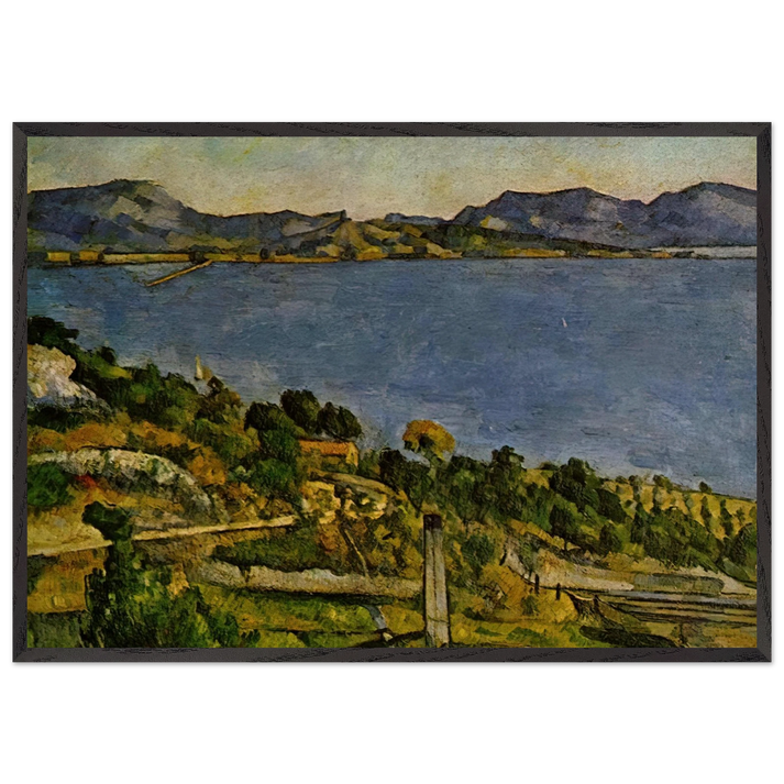 Sea at LEstaque - Paul Cezanne 70x100 cm / 28x40 inches Framed Art Print – Black Wooden Frame