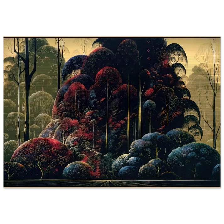 Wind Breaks - Eyvind Earle Brushed Aluminum Print - 70x100 cm / 28x40 inches | Eyvind Earle Aluminum Print | Eyvind Earle Prints