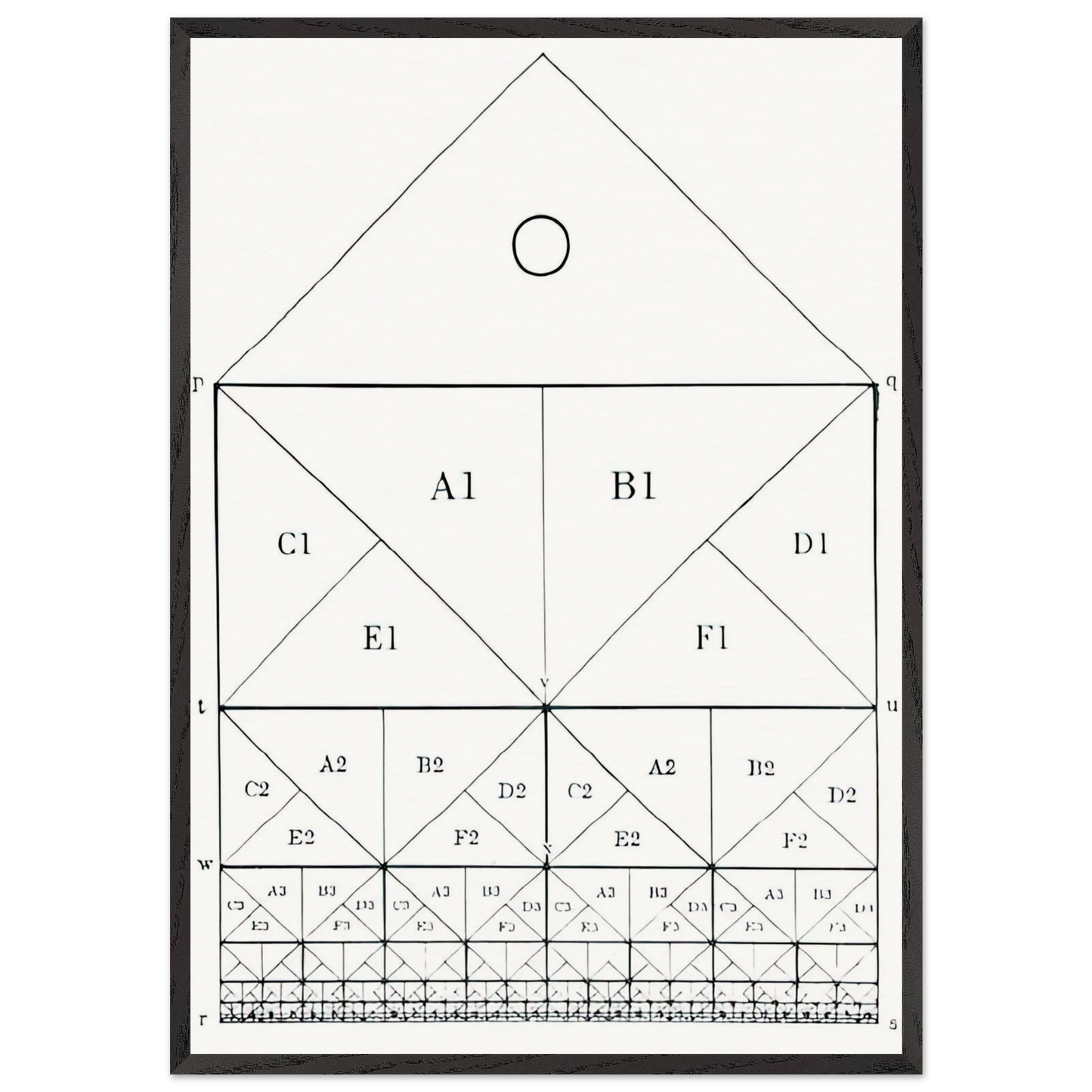 SCHEME - MC Escher 70x100 cm / 28x40 inches Framed Art Print – Black Wooden Frame | Maurits Cornelis Escher Prints