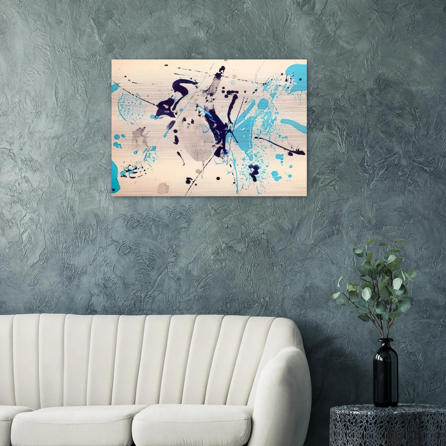 Blue Violet - Sam Francis Brushed Aluminum Print - 70x100 cm / 28x40 inches | Sam Francis Aluminum Print | Sam Francis Prints