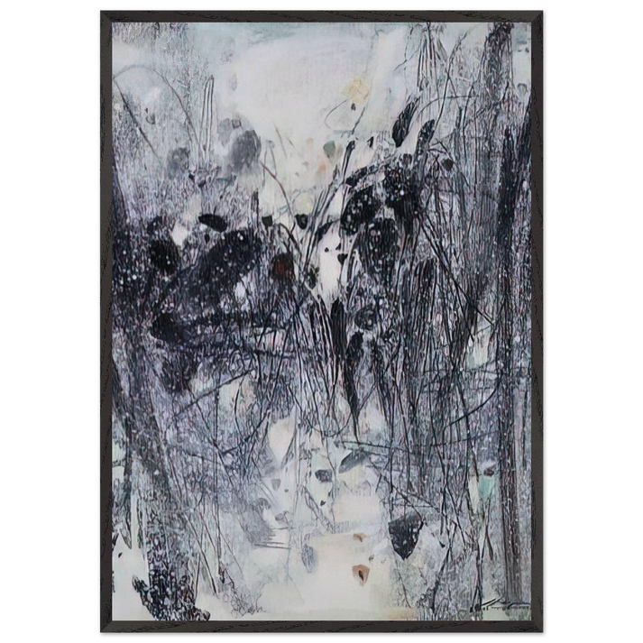 EVOCATION BLEUE 1989 - Chu teh Chun 70x100 cm / 28x40 inches Framed Art Print – Black Wooden Frame