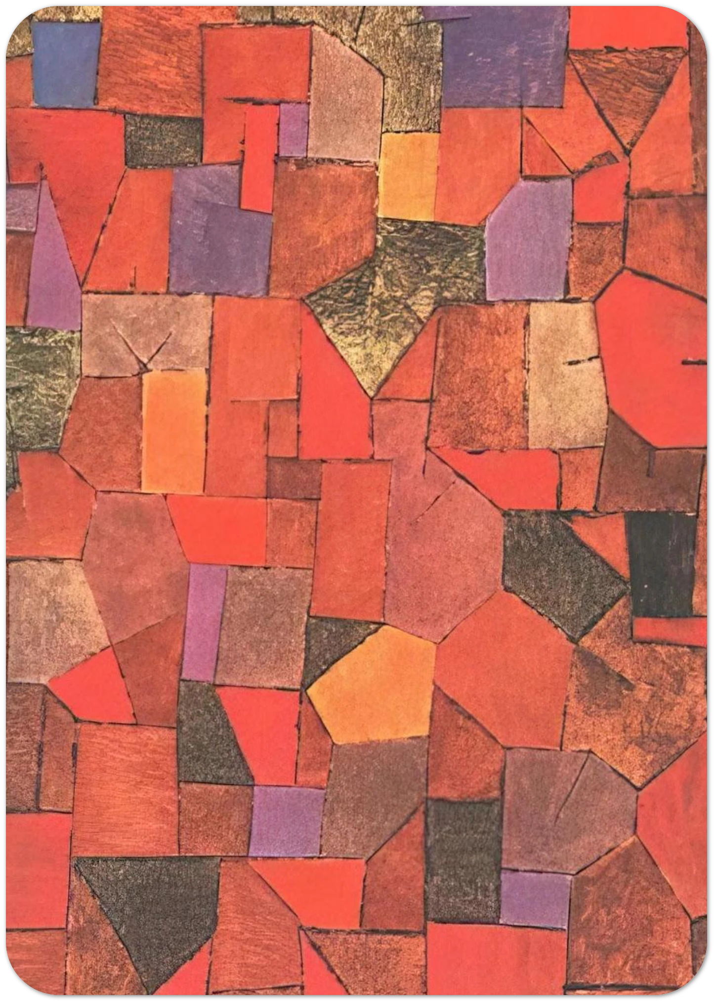 MOUNTAIN VILLAGE AUTUMNAL 1934 By Paul Klee Pack of 10 Post Cards | Paul Klee Post Cards | A6 (10.5 x 14.8 cm) - 4.1 x 5.8 inches