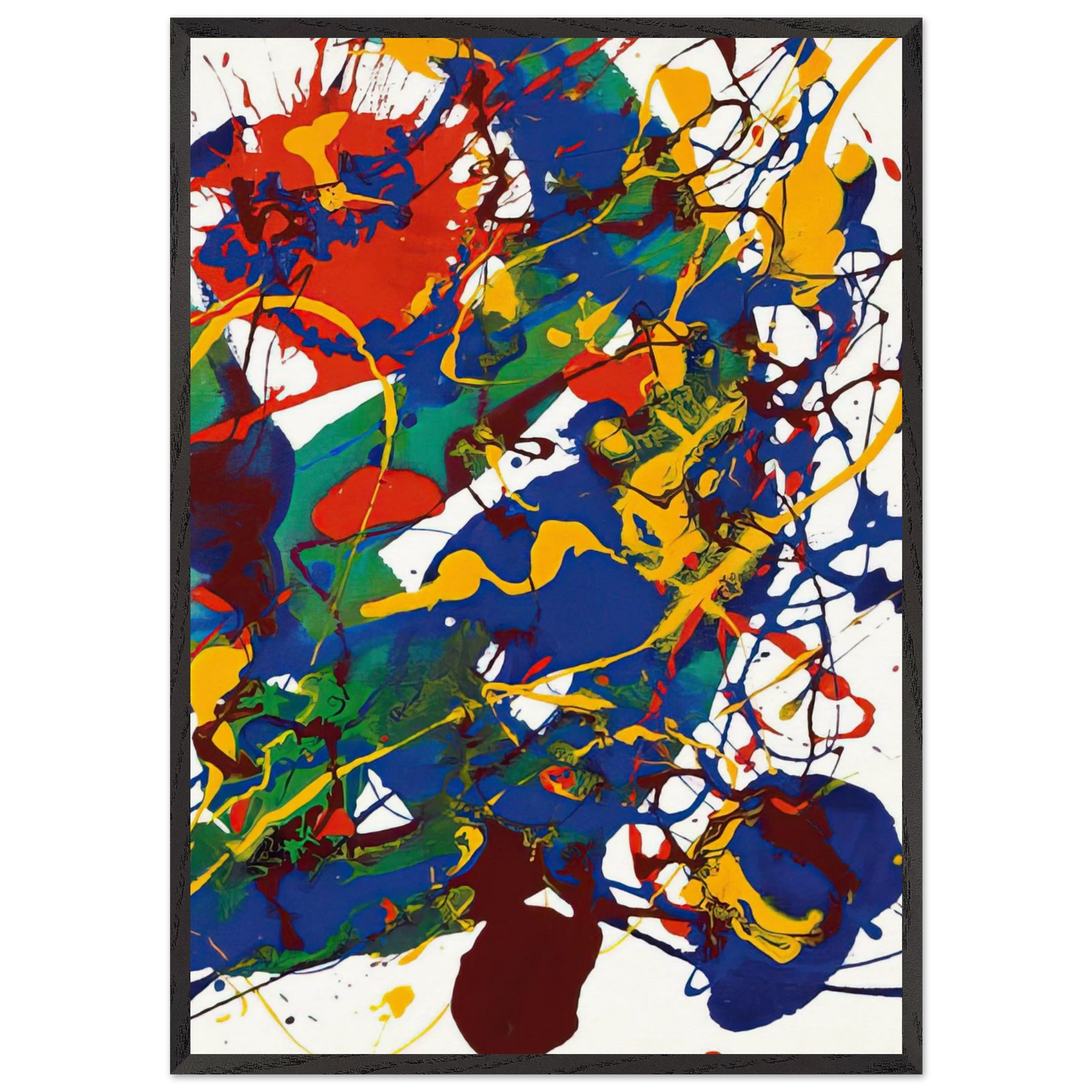 Untitled SFP94-101 SFF 1783 - Sam Francis 70x100 cm / 28x40 inches Framed Art Print – Black Wooden Frame