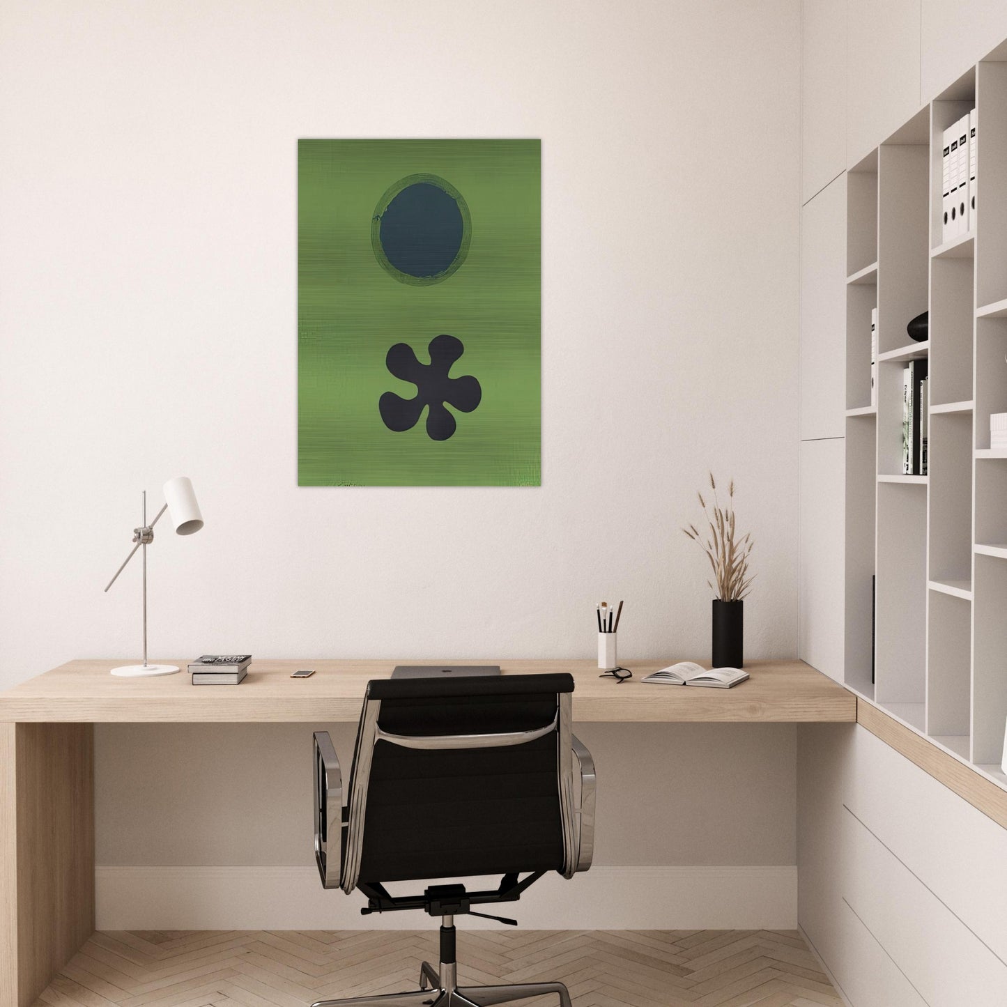 Green Ground--Black Form - 1966 - Adolph Gottlieb Brushed Aluminum Print - 70x100 cm / 28x40 inches | Adolph Gottlieb Aluminum Print | Adolph Gottlieb Prints