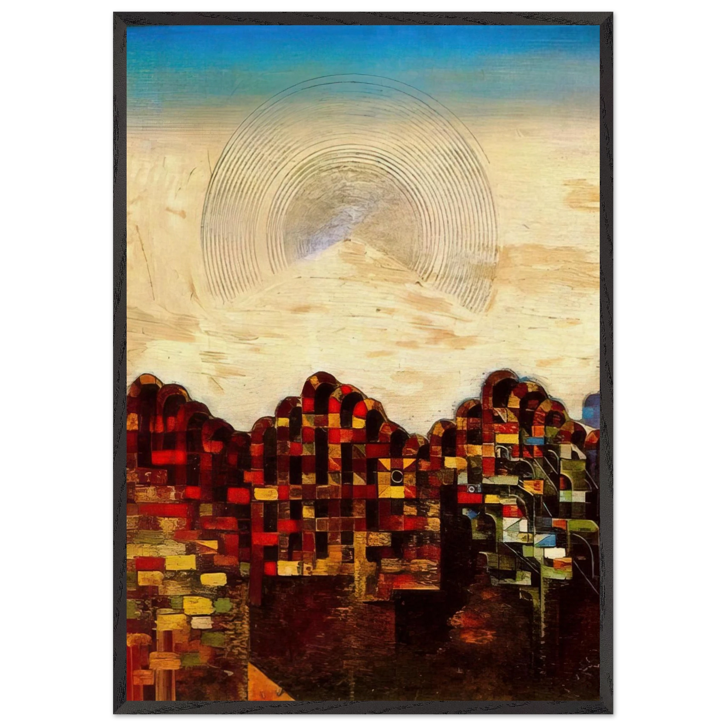 Paris dream - Max Ernst 70x100 cm / 28x40 inches Framed Art Print – Black Wooden Frame