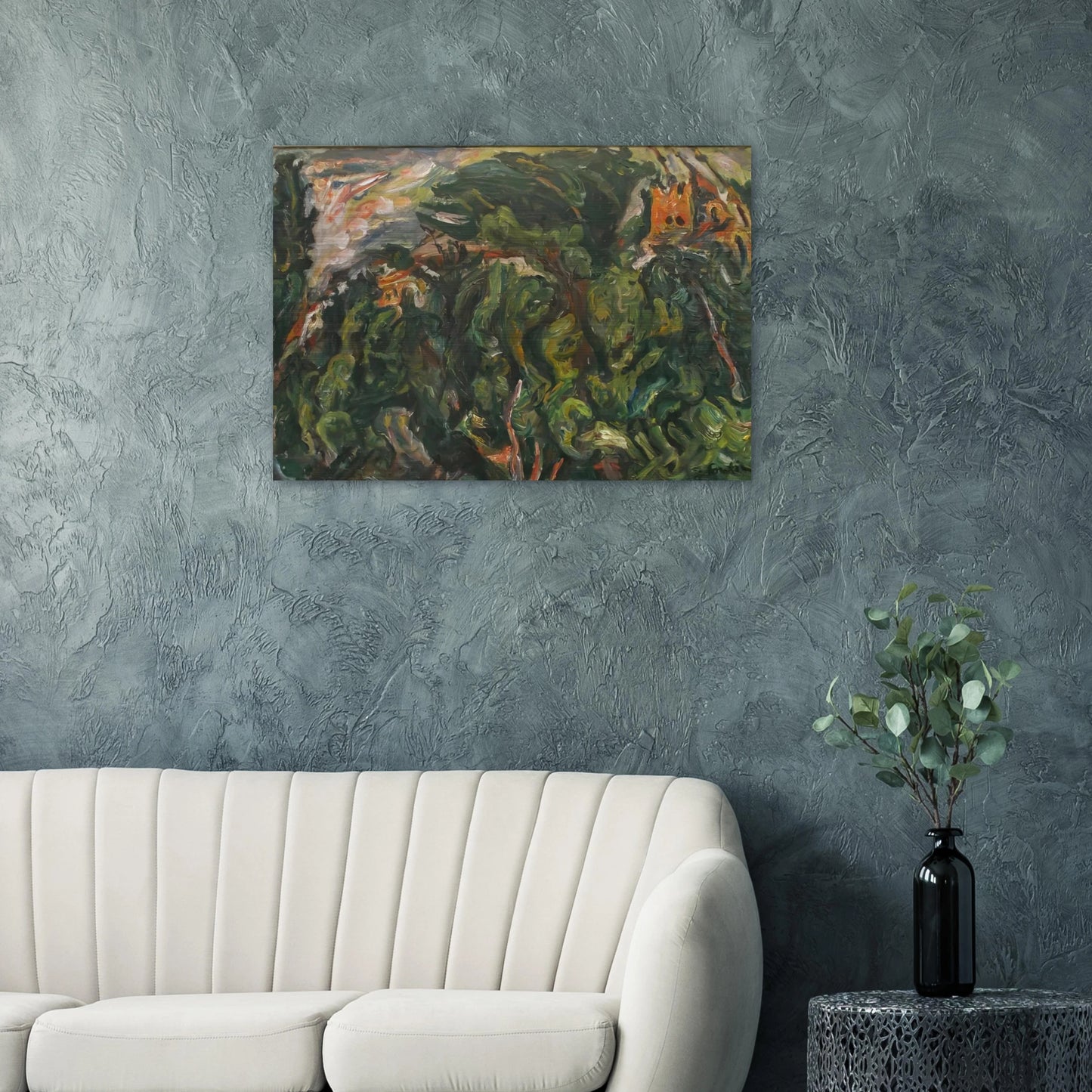 THE RED CASTLE OF CERET 1919 - Chaim Soutine Brushed Aluminum Print - 70x100 cm / 28x40 inches | Chaim Soutine Aluminum Print | Chaim Soutine Prints