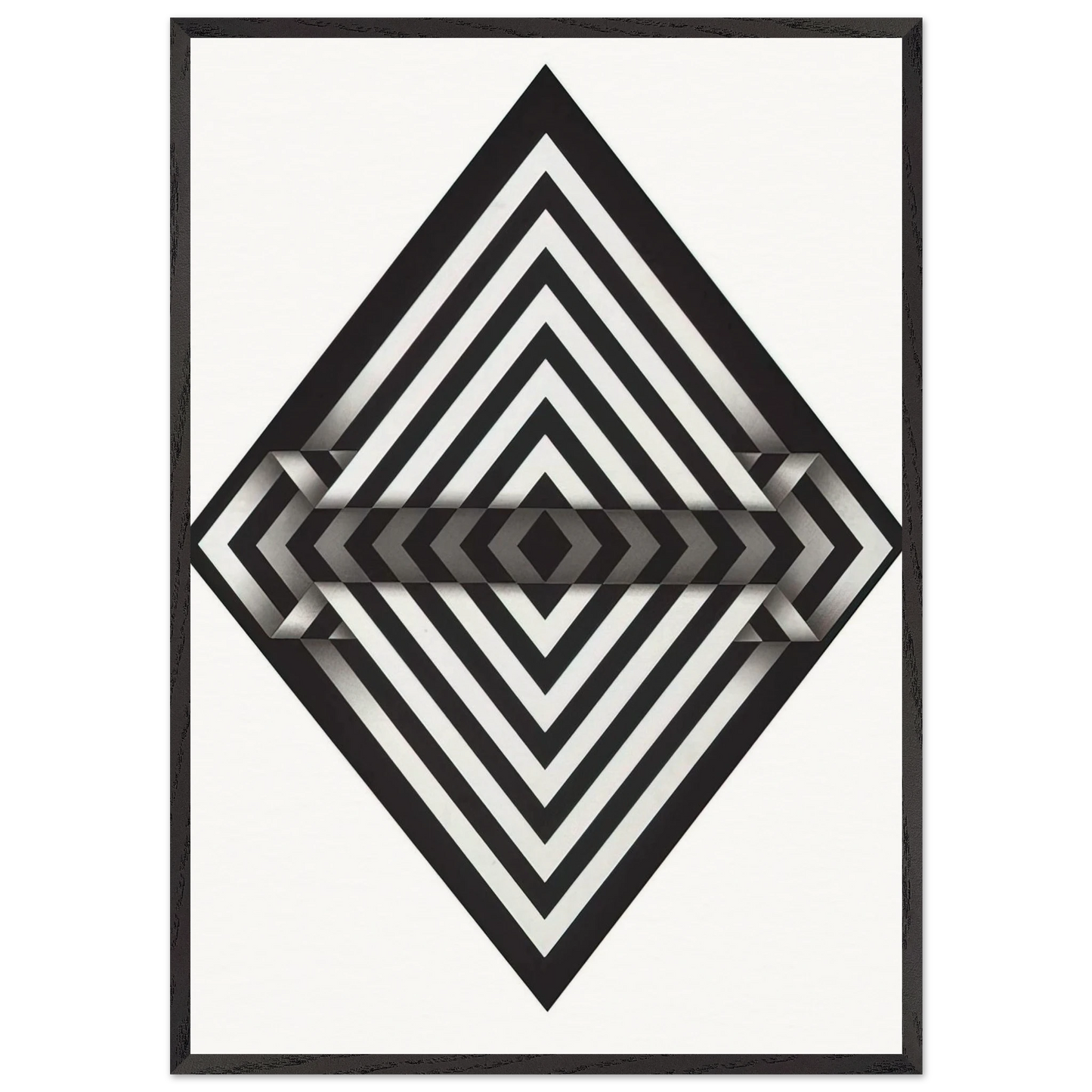 Panche I - 1970 - Omar Rayo 70x100 cm / 28x40 inches Framed Art Print – Black Wooden Frame