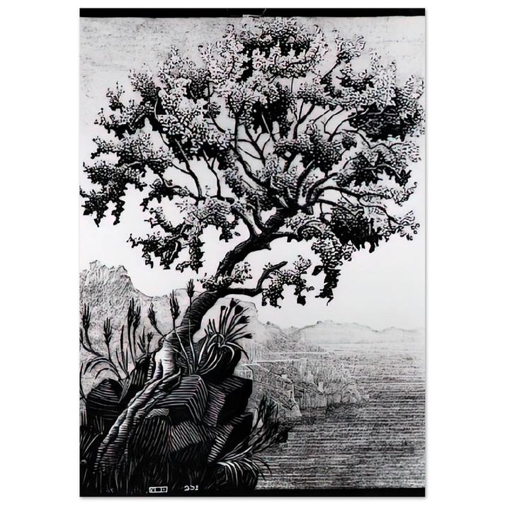 MC Escher - ESCHER (14) Wall Art - 30x40 cm / 12x16 inches - Premium Wooden Framed Poster With Fine Art Paper-canvas - White frame