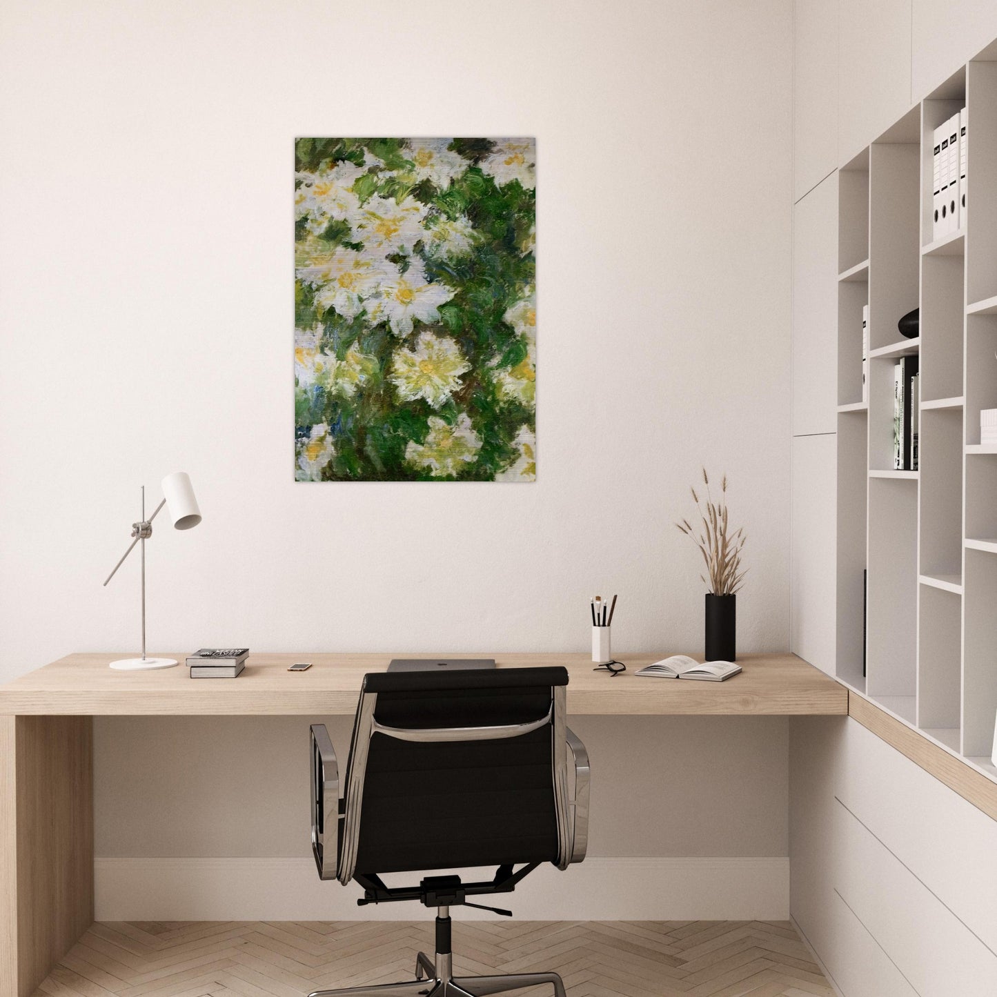 White Clematis - claude monet Brushed Aluminum Print - 70x100 cm / 28x40 inches | claude monet Aluminum Print | claude monet Prints