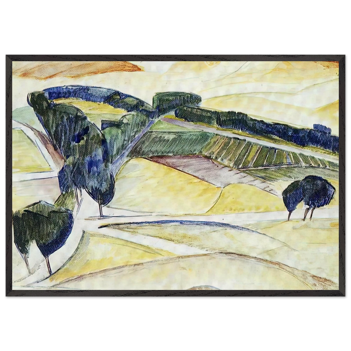 LANDSCAPE AT TOLEDO 1913 - Diego Rivera 70x100 cm / 28x40 inches Framed Art Print – Black Wooden Frame