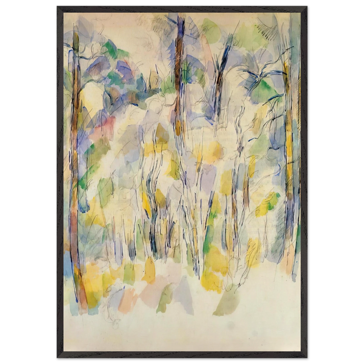 In the Woods N1 - Paul Cezanne 70x100 cm / 28x40 inches Framed Art Print – Black Wooden Frame