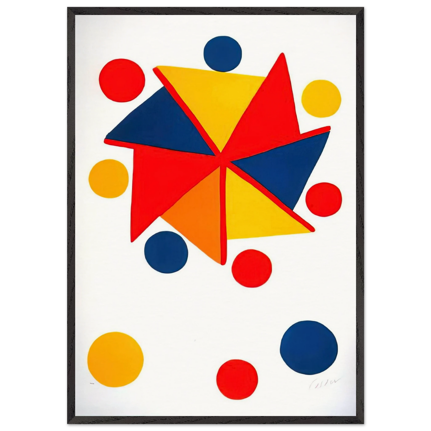 UNTITLED 1970 N1 - Alexander Calder 70x100 cm / 28x40 inches Framed Art Print – Black Wooden Frame