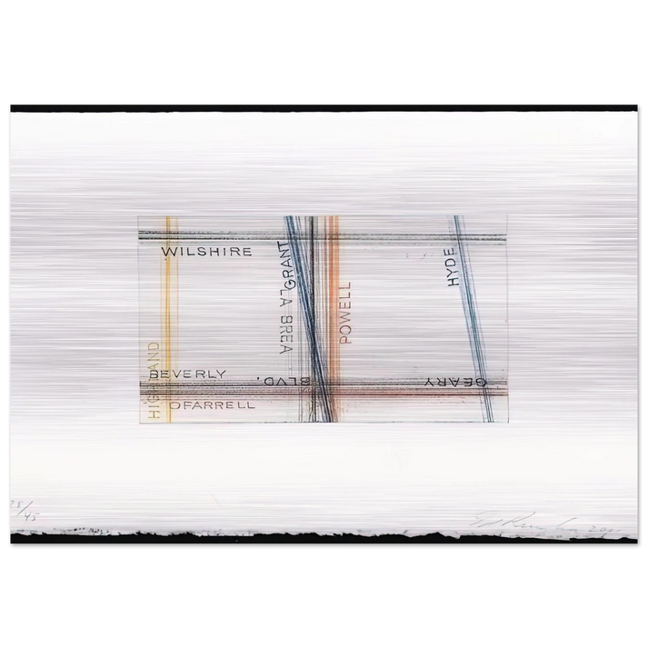 GRANT FROM LOS FRANCISCO SAN ANGELES PORTFOLIO - Edward Ruscha Brushed Aluminum Print - 70x100 cm / 28x40 inches | Edward Ruscha Aluminum Print | Edward Ruscha Prints