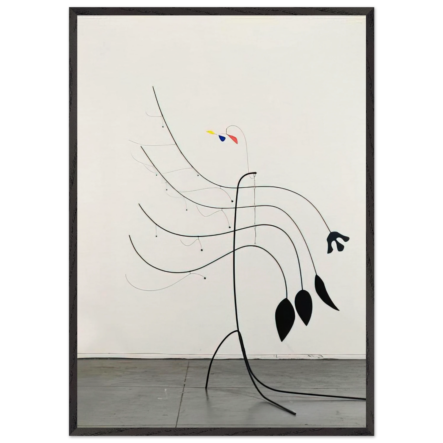 FOUR LEAVES AND THREE PETALS 1939 - Alexander Calder 70x100 cm / 28x40 inches Framed Art Print – Black Wooden Frame