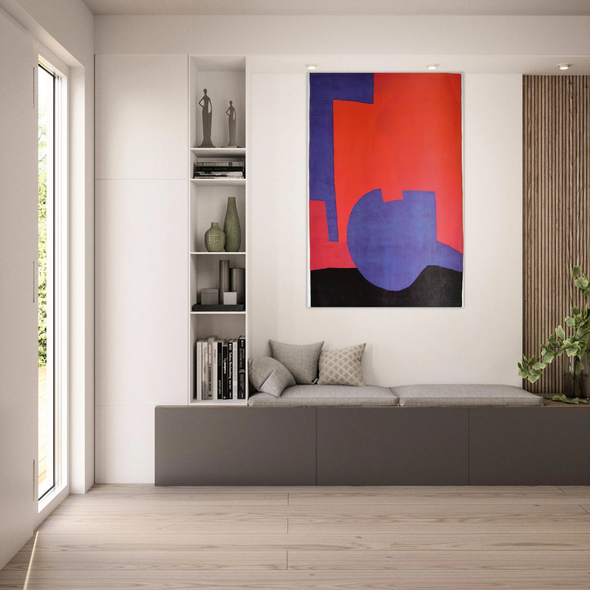 Composition rouge - 1968 - Serge Poliakoff Art Prints - 100x150 cm / 40x60″ inches | Serge Poliakoff Poster | Serge Poliakoff Prints