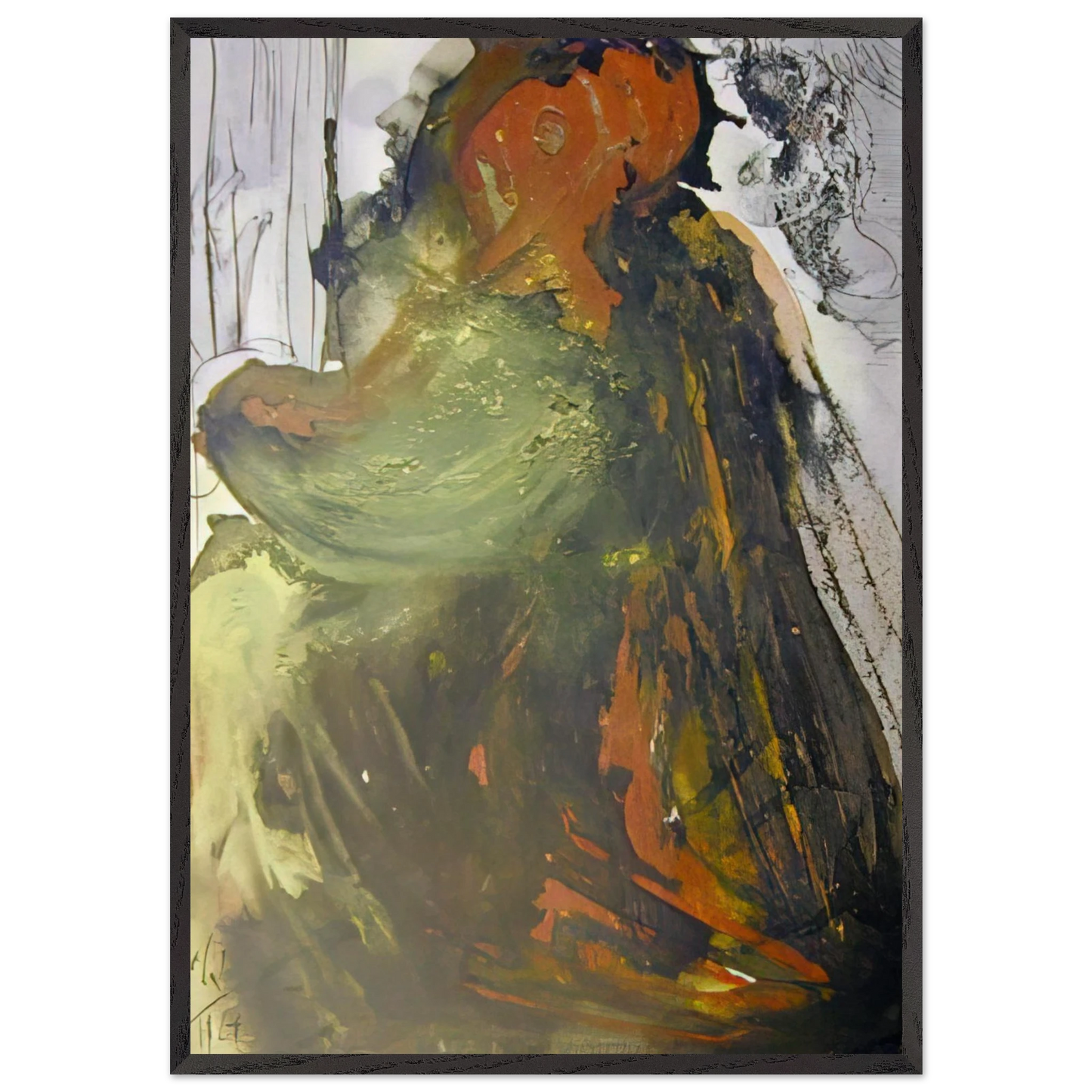 PLANCTUS DAVID IN MORTEM SAUL 1967 - Salvador Dali 70x100 cm / 28x40 inches Framed Art Print – Black Wooden Frame