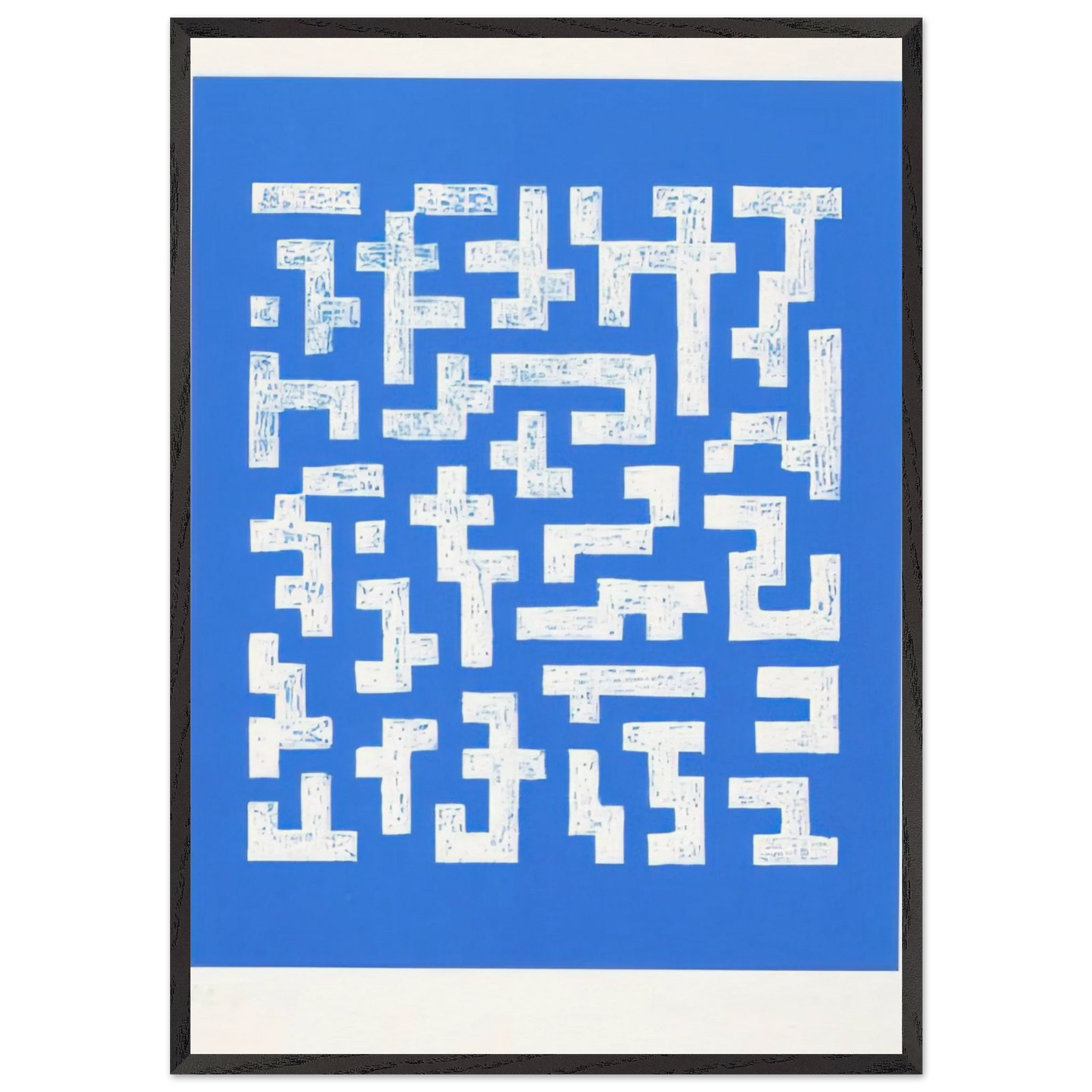 DOUBLE IMPRESSION IV 1978 - Anni Albers 70x100 cm / 28x40 inches Framed Art Print – Black Wooden Frame