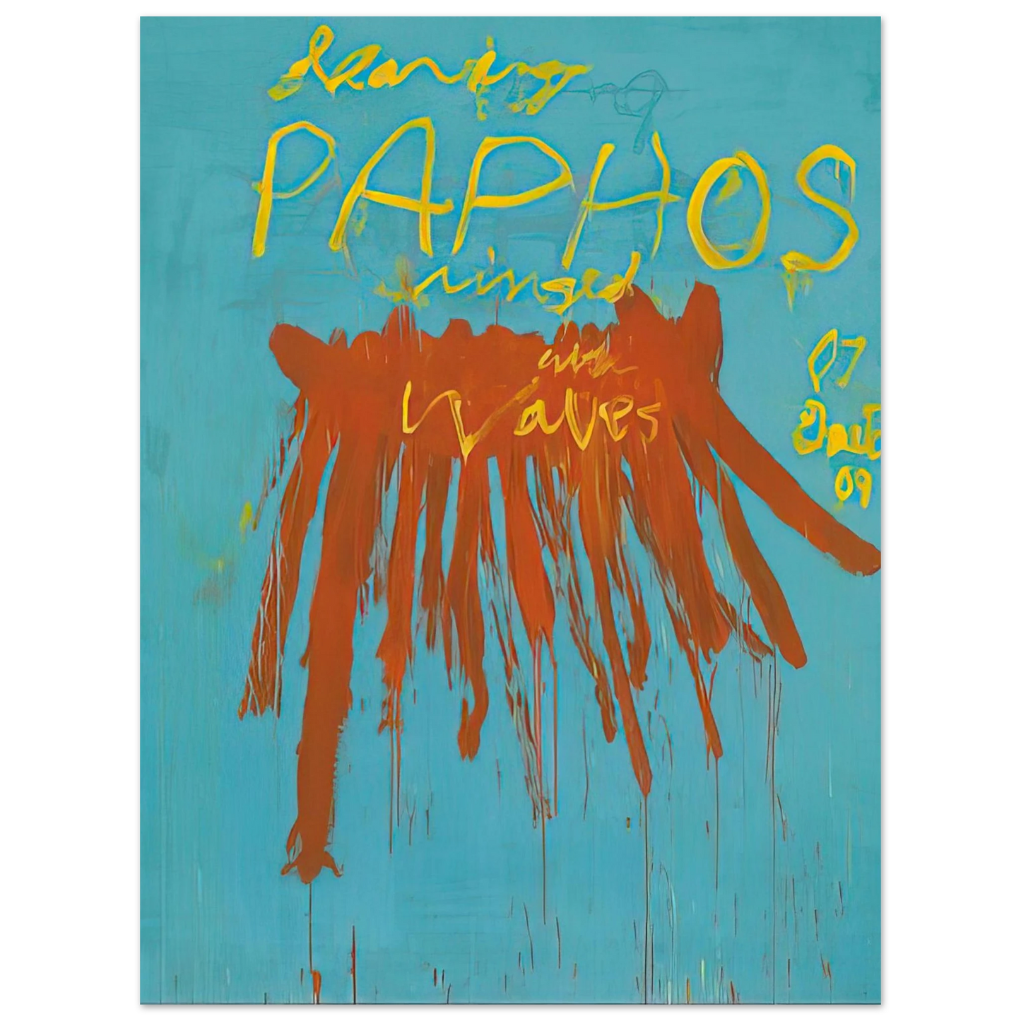Cy Twombly - Leaving Paphos Ringed With Waves IV 75x100 cm / 30x40inches Fine Art Poster