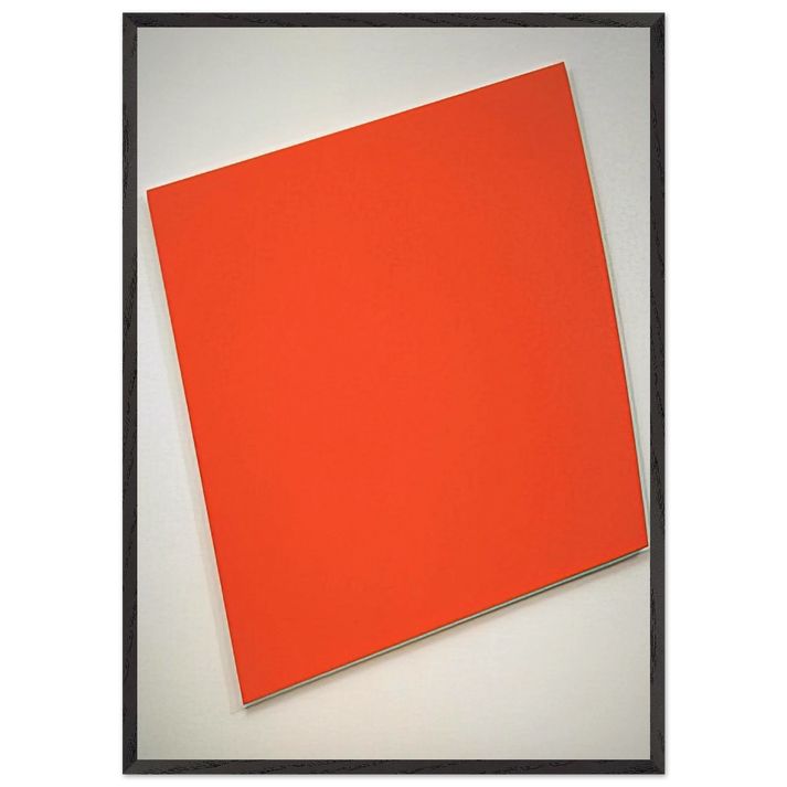 Red-Orange Panel with Curve - Ellsworth Kelly 70x100 cm / 28x40 inches Framed Art Print – Black Wooden Frame