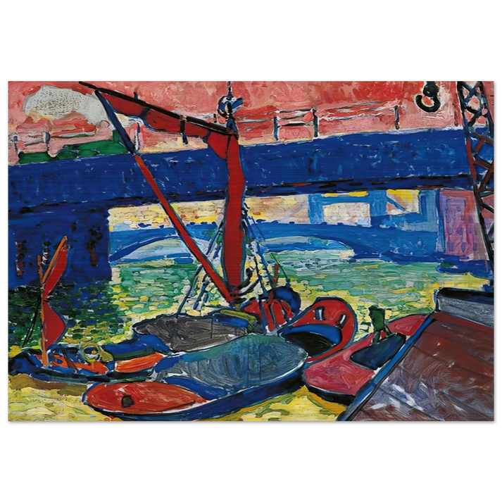 BARGES ON THE THAMES 1906 - Andre Derain Brushed Aluminum Print - 70x100 cm / 28x40 inches | Andre Derain Aluminum Print | Andre Derain Prints