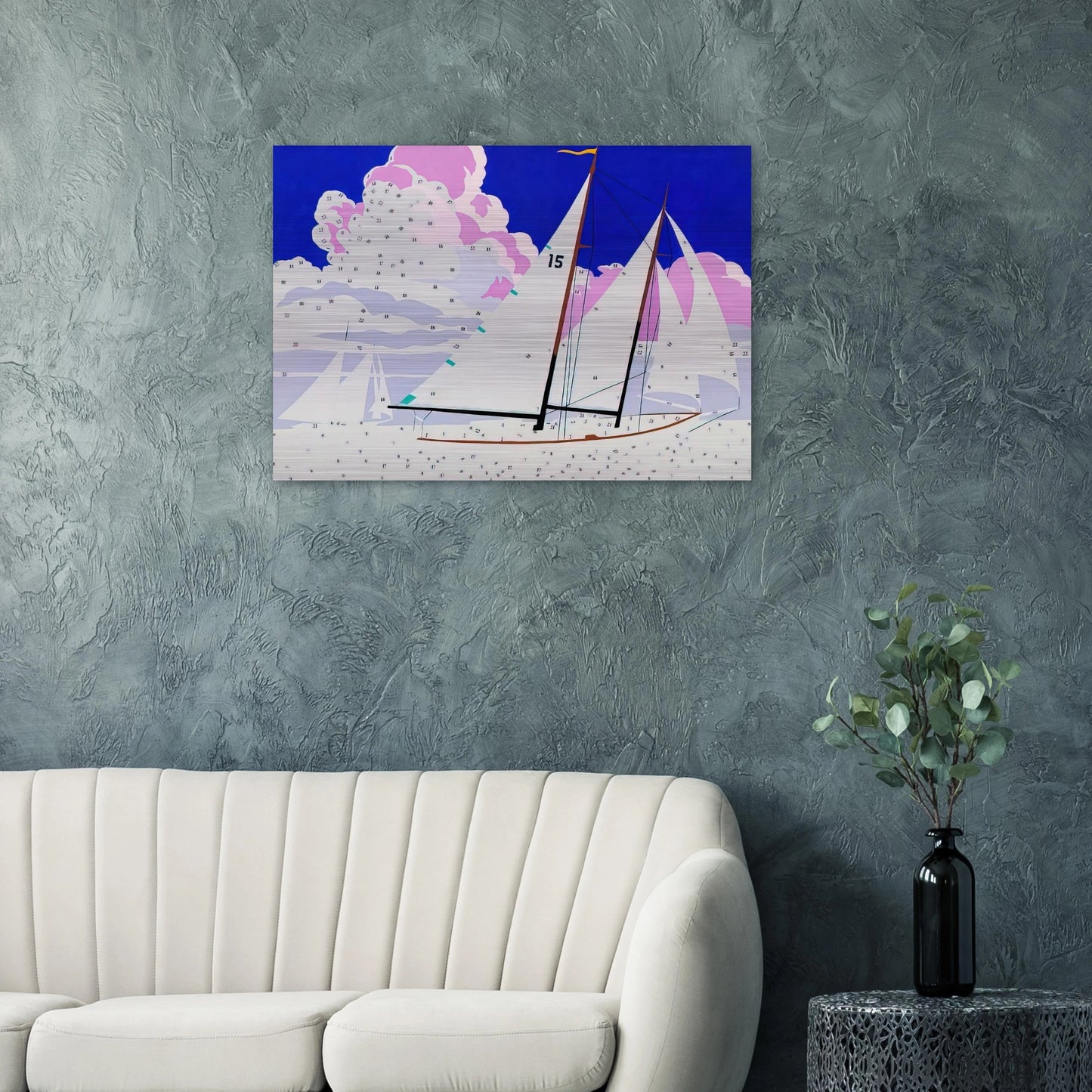 Do It Yourself Sailboats - Andy Warhol Brushed Aluminum Print - 70x100 cm / 28x40 inches | Andy Warhol Aluminum Print | Andy Warhol Prints