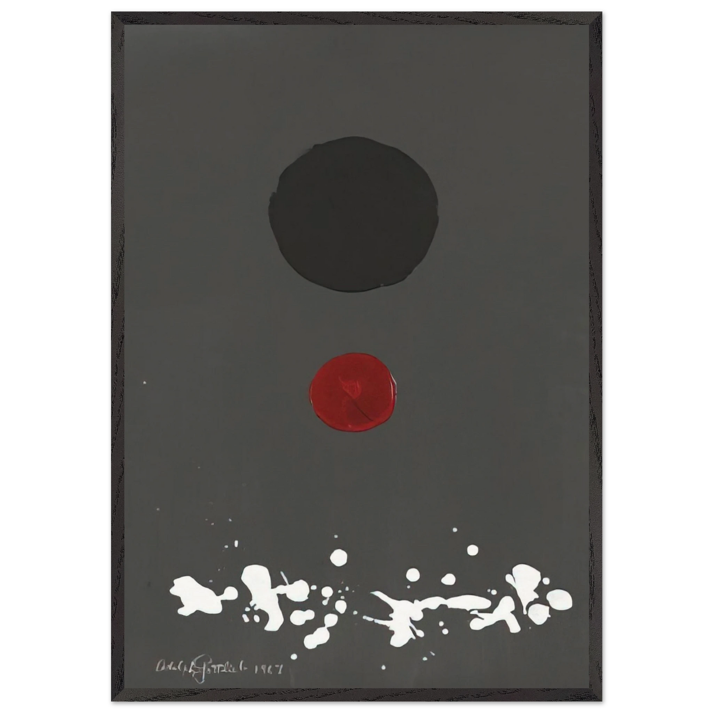 Untitled - 1967 N3 - Adolph Gottlieb 70x100 cm / 28x40 inches Framed Art Print – Black Wooden Frame