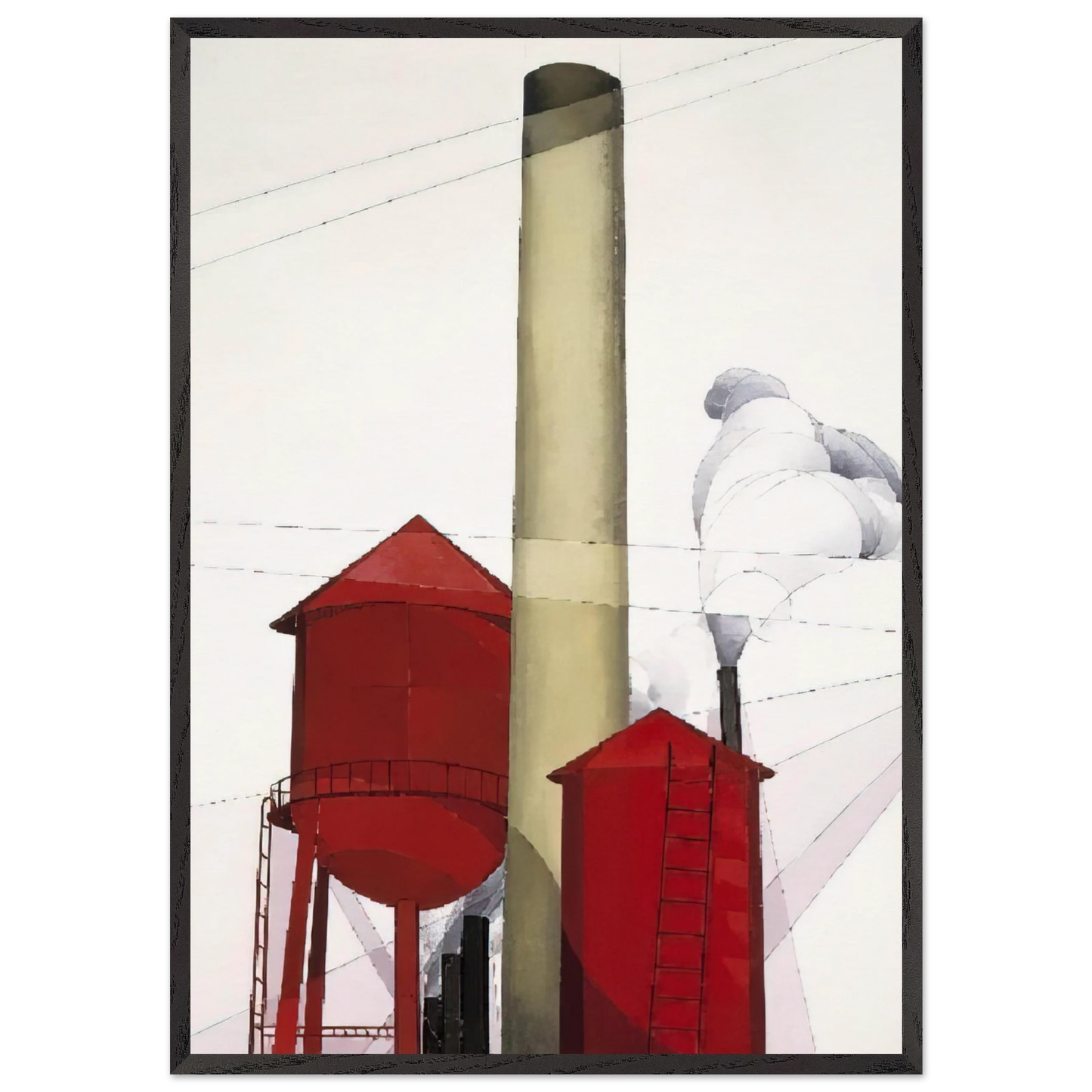 Buildings - 1930 - Charles Demuth 70x100 cm / 28x40 inches Framed Art Print – Black Wooden Frame