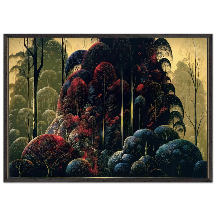 Wind Breaks - Eyvind Earle 70x100 cm / 28x40 inches Framed Art Print – Black Wooden Frame