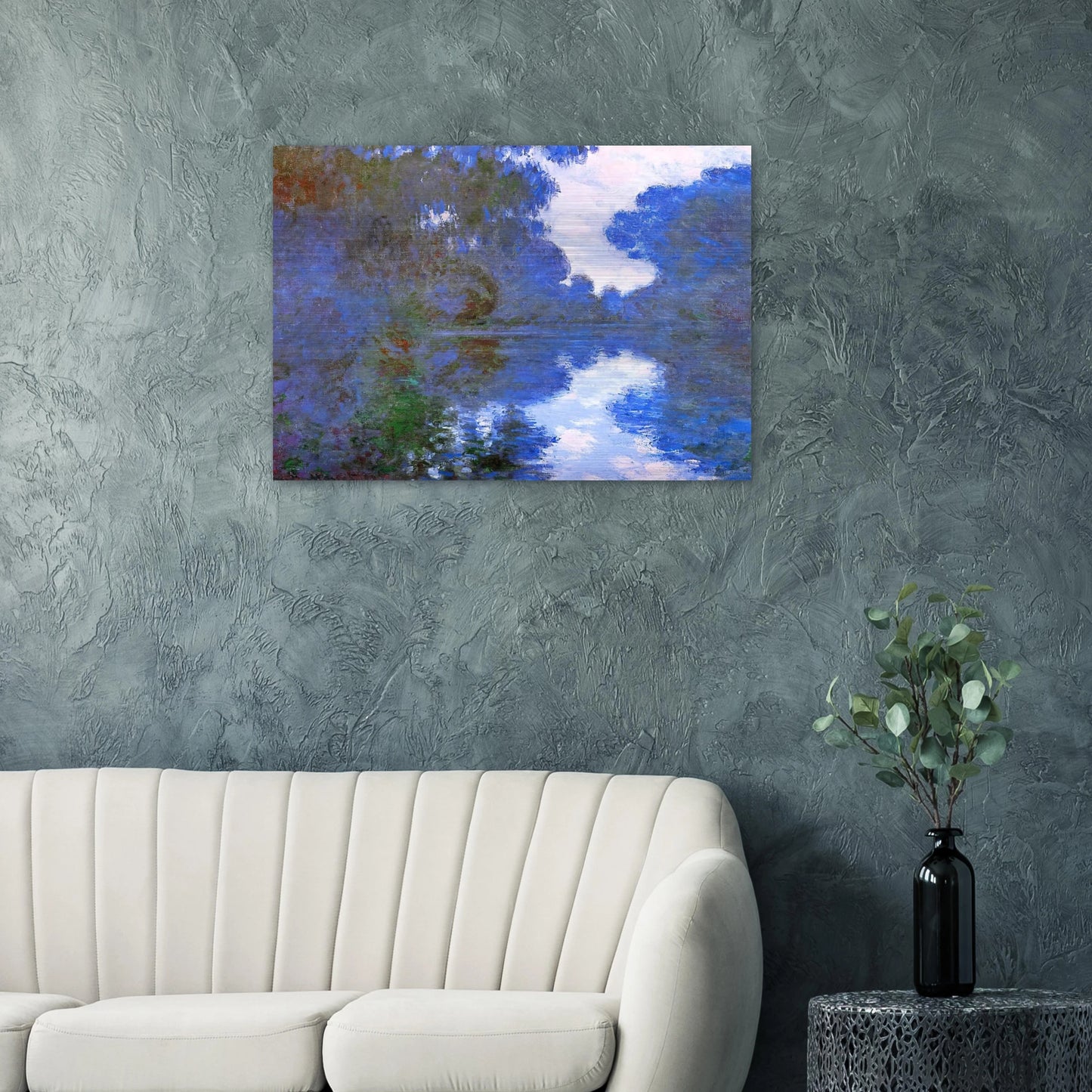 Morning on the Seine, Clear Weather 02 - claude monet Brushed Aluminum Print - 70x100 cm / 28x40 inches | claude monet Aluminum Print | claude monet Prints