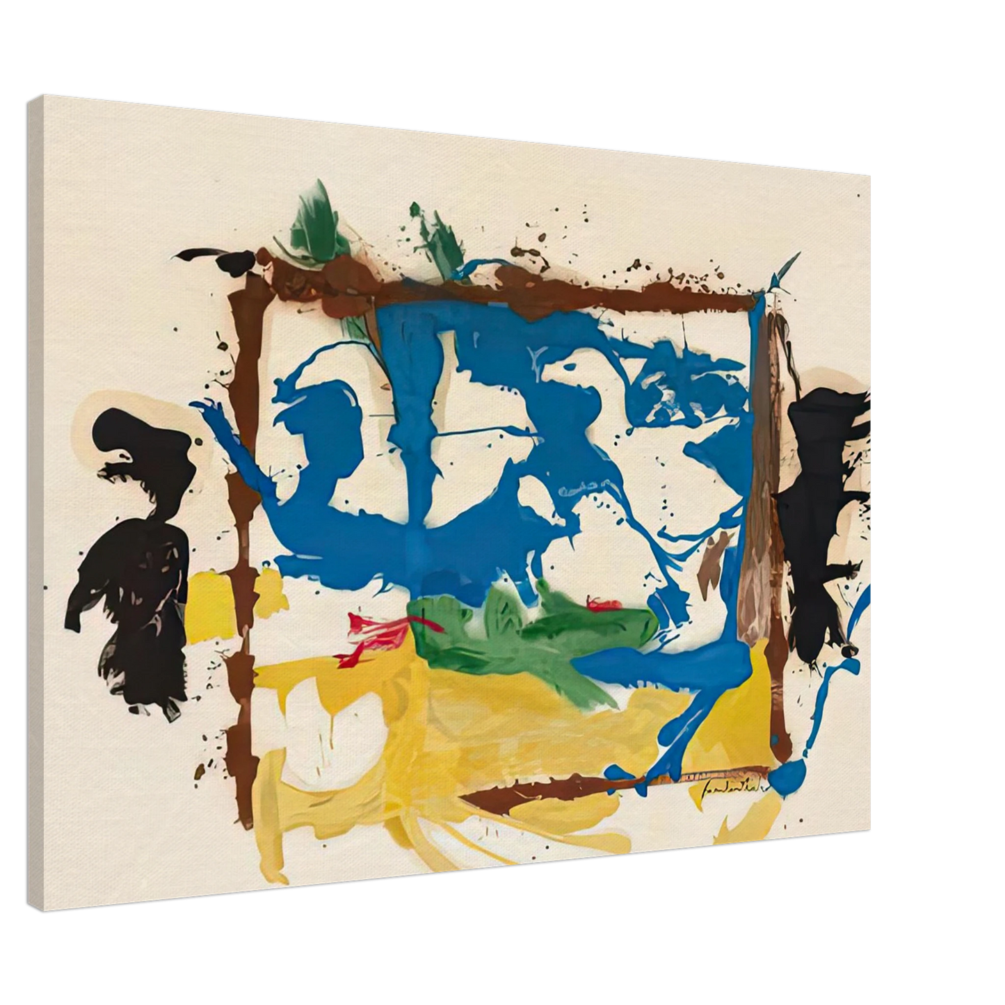 Helen Frankenthaler - Swan Lake I, 1961- Wall Art - 60x80 cm / 24x32 inches - Premium Wooden Framed Poster With Fine Art Paper-canvas - White frame