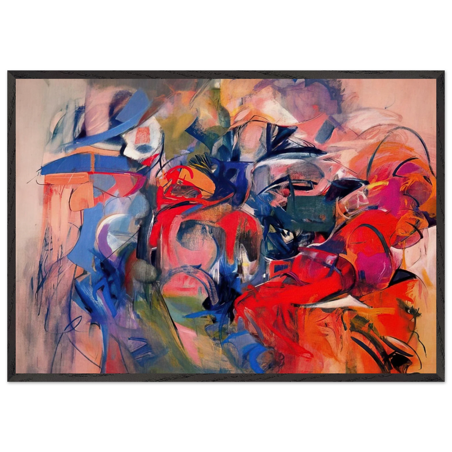 Fanfare - 1968 - Miriam Schapiro 70x100 cm / 28x40 inches Framed Art Print – Black Wooden Frame