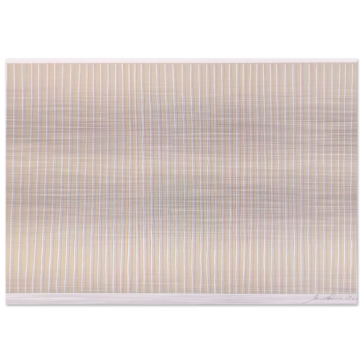 Untitled Pink, Yellow and White - 1980 - Gene Davis Brushed Aluminum Print - 70x100 cm / 28x40 inches | Gene Davis Aluminum Print | Gene Davis Prints