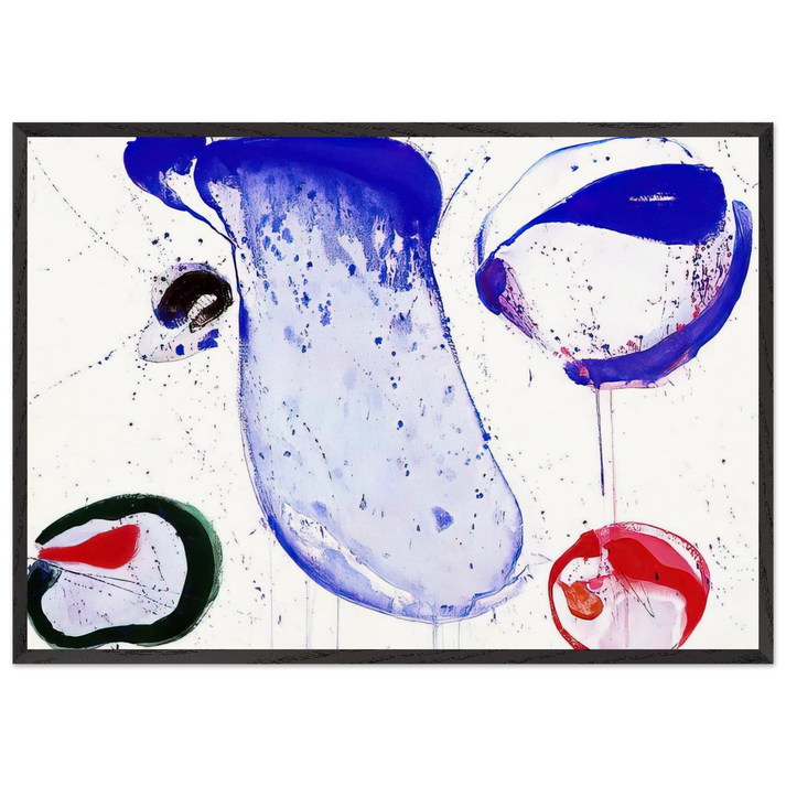 Blue 47 - Sam Francis 70x100 cm / 28x40 inches Framed Art Print – Black Wooden Frame