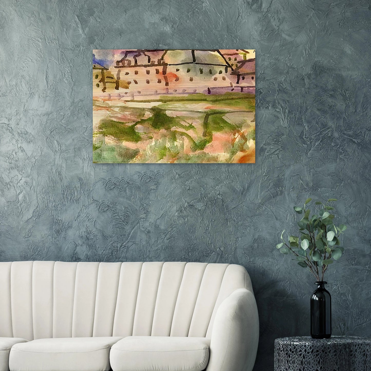 HOUSES NEAR THE GRAVEL PIT 1913 - Paul Klee Brushed Aluminum Print - 70x100 cm / 28x40 inches | Paul Klee Aluminum Print | Paul Klee Prints