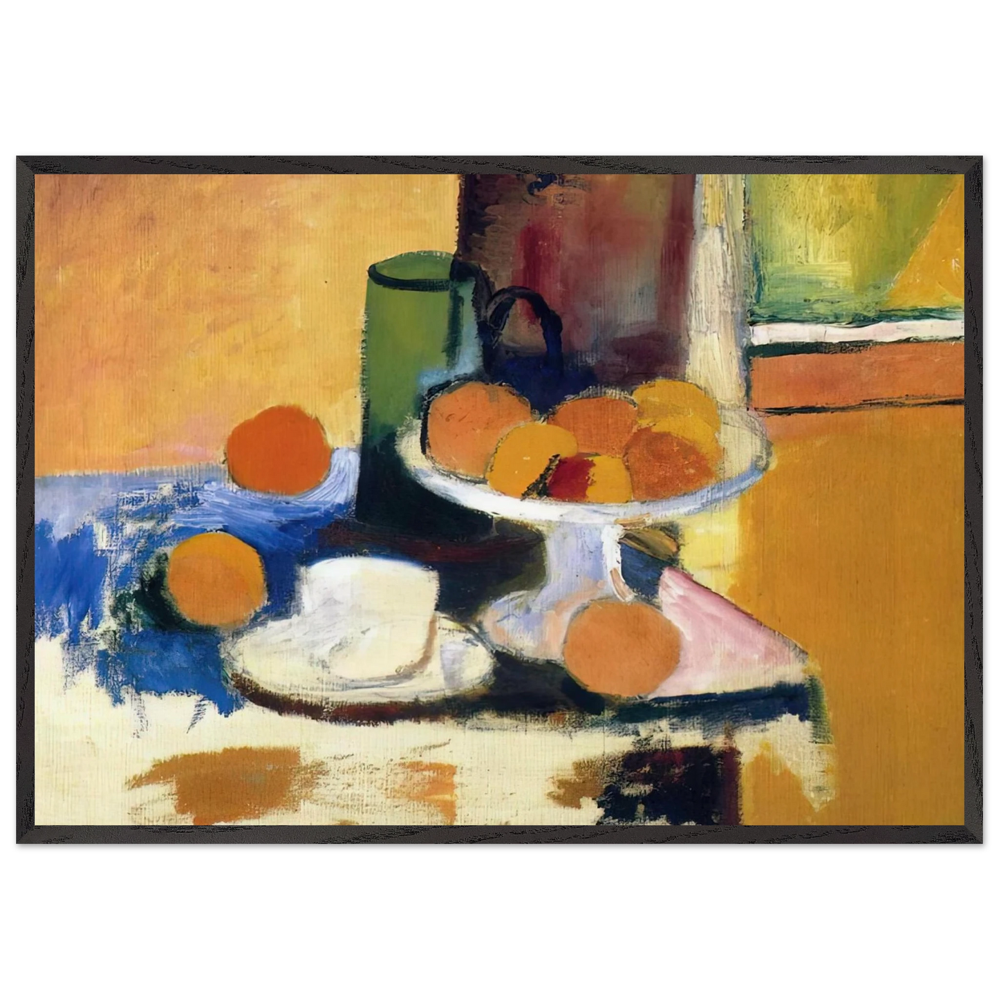 STILL LIFE WITH ORANGES II 1899 - Henri Matisse 70x100 cm / 28x40 inches Framed Art Print – Black Wooden Frame