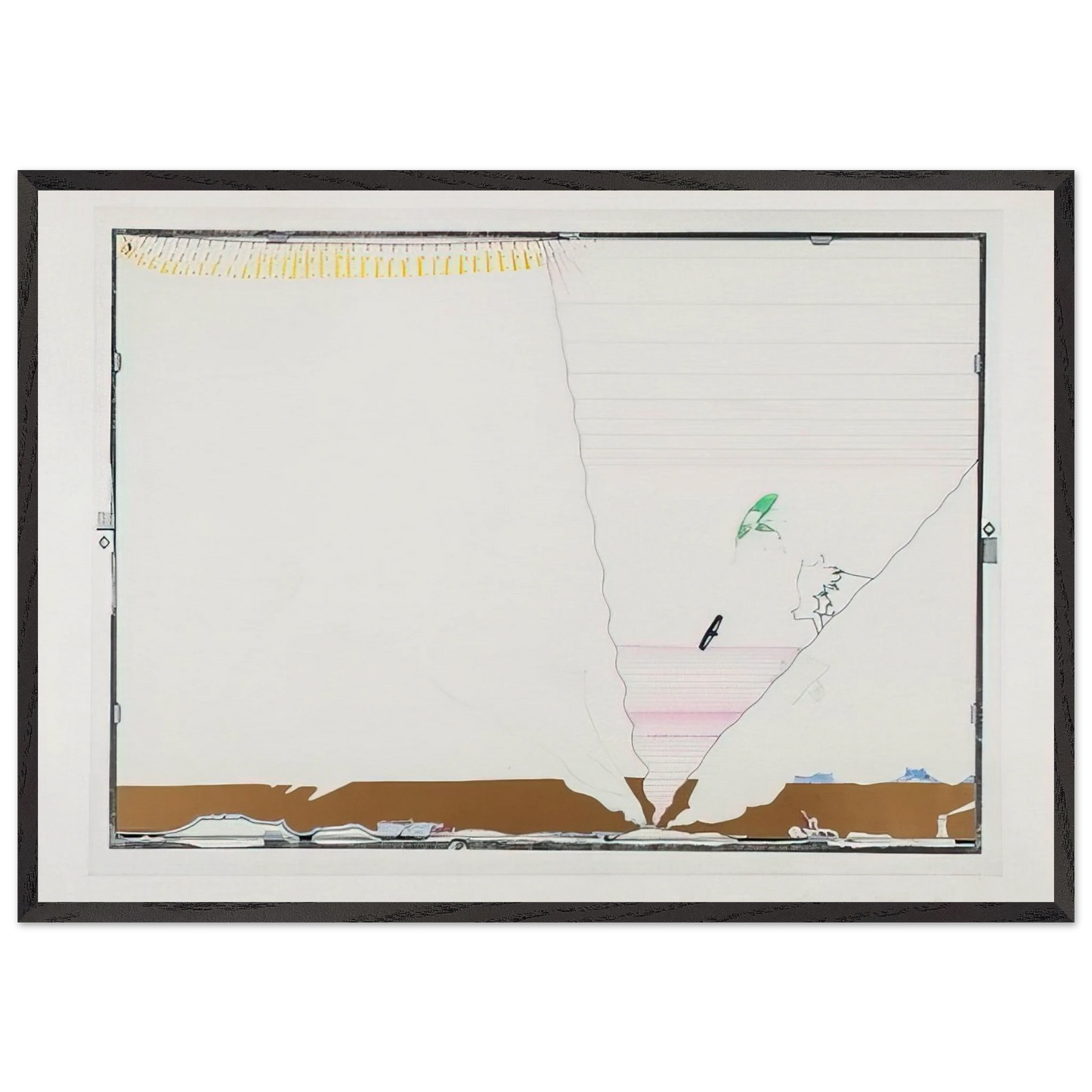 Sea Behind Battle of Iceland Glass - 1970 - Dieter Roth 70x100 cm / 28x40 inches Framed Art Print – Black Wooden Frame