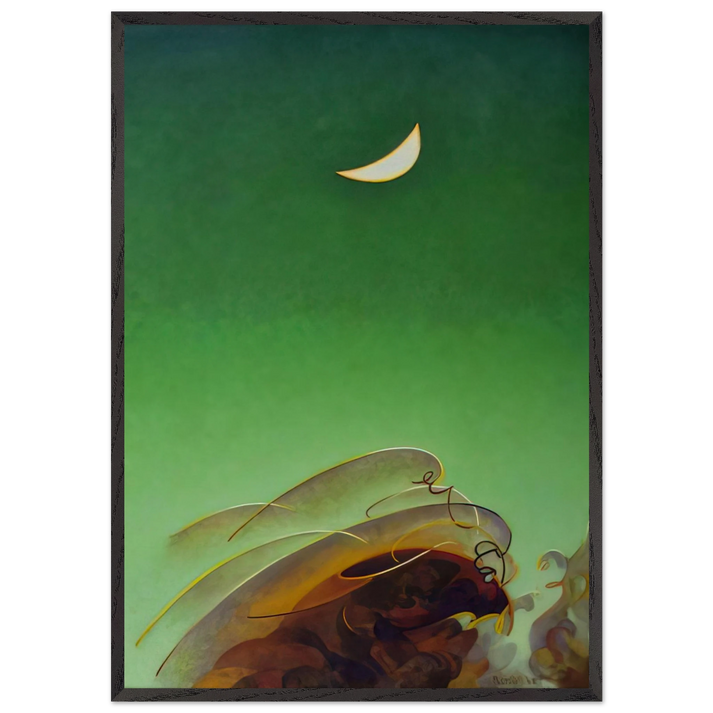 Spring Moon - 1942 - Agnes Lawrence Pelton 70x100 cm / 28x40 inches Framed Art Print – Black Wooden Frame