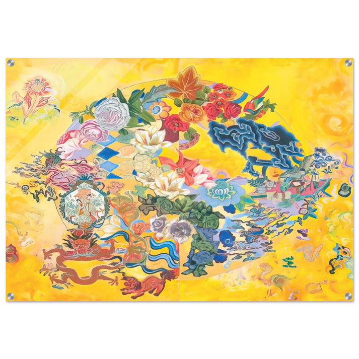 Asian Rendezvous - PD Pattern and Decoration - Miriam Schapiro Acrylic Print - 70x100 cm / 28x40″ inches | Miriam Schapiro Wall Art | Miriam Schapiro Prints