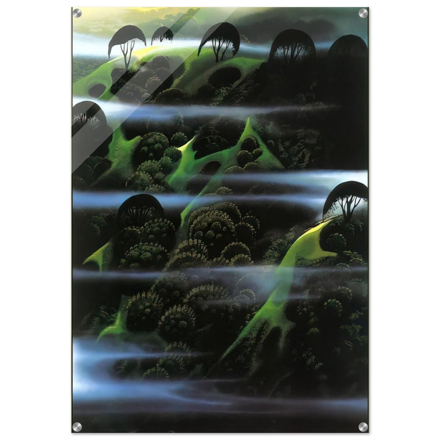 Early Morning Fog - Eyvind Earle Acrylic Print - 70x100 cm / 28x40″ inches