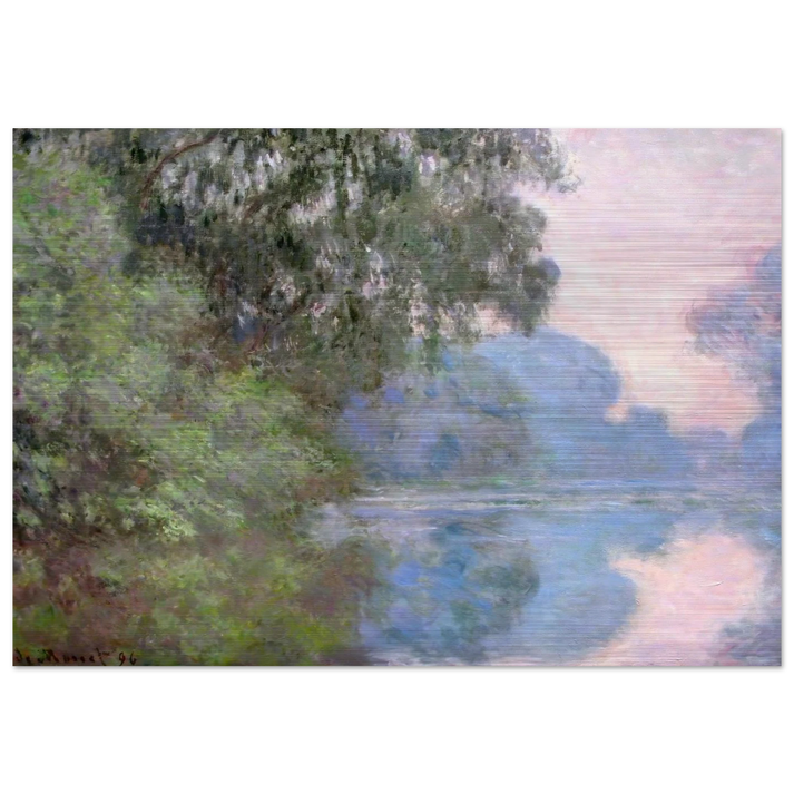 Morning on the Seine near Giverny - claude monet Brushed Aluminum Print - 70x100 cm / 28x40 inches | claude monet Aluminum Print | claude monet Prints