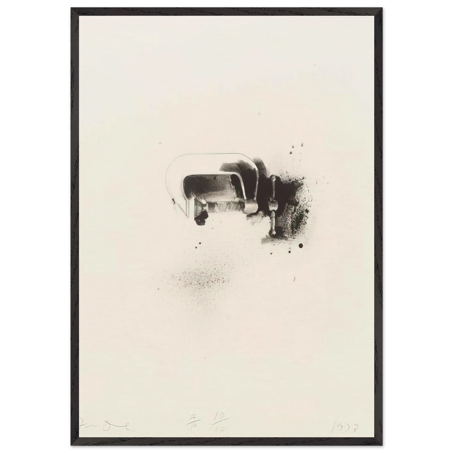 UNTITLED FROM TEN WINTER TOOLS 1973 4 - Jim Dine 70x100 cm / 28x40 inches Framed Art Print – Black Wooden Frame
