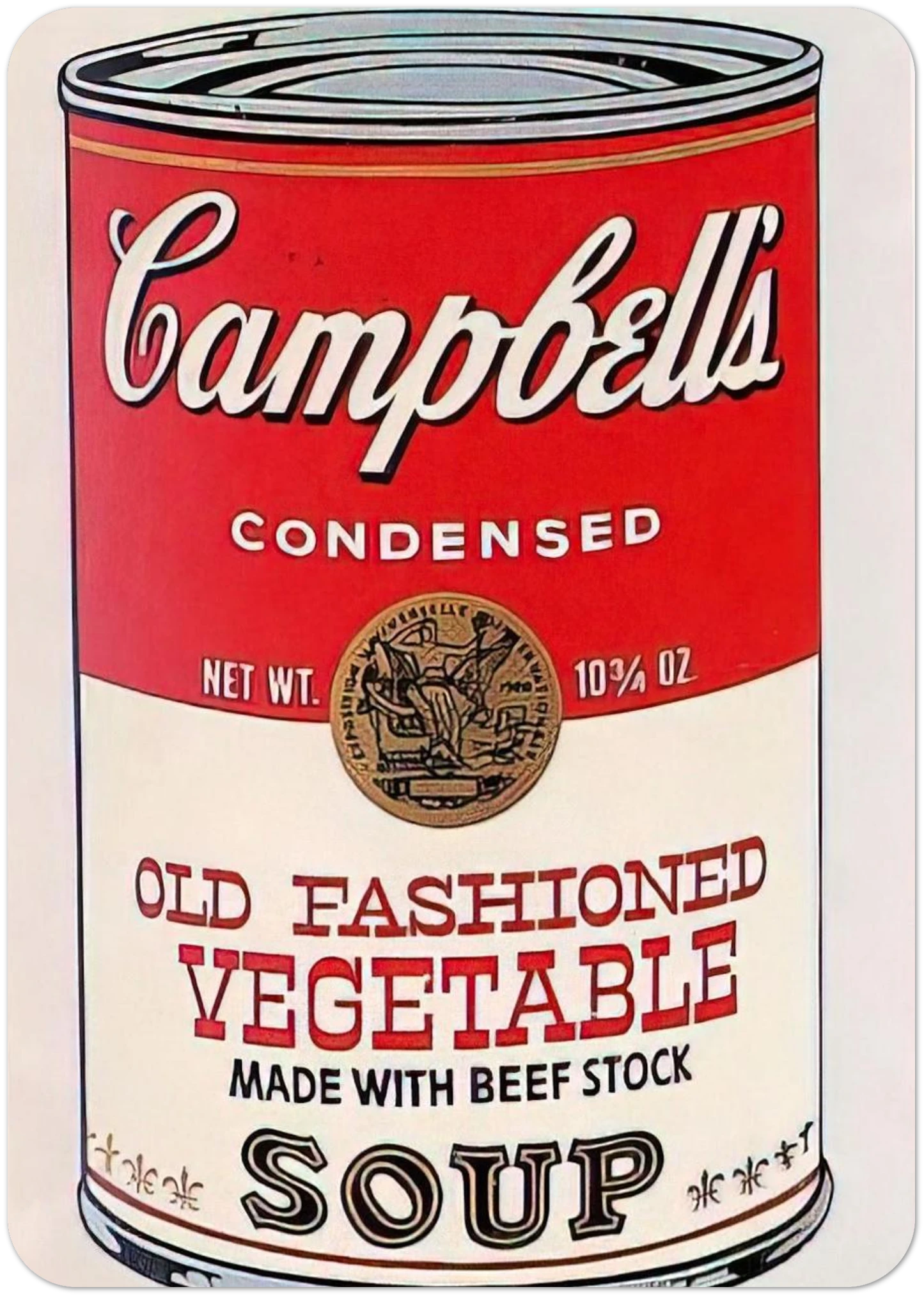 Campbell's Soup Can Old Fashioned Vegetable By Andy Warhol Pack of 10 Post Cards | Andy Warhol Post Cards | A6 (10.5 x 14.8 cm) - 4.1 x 5.8 inches