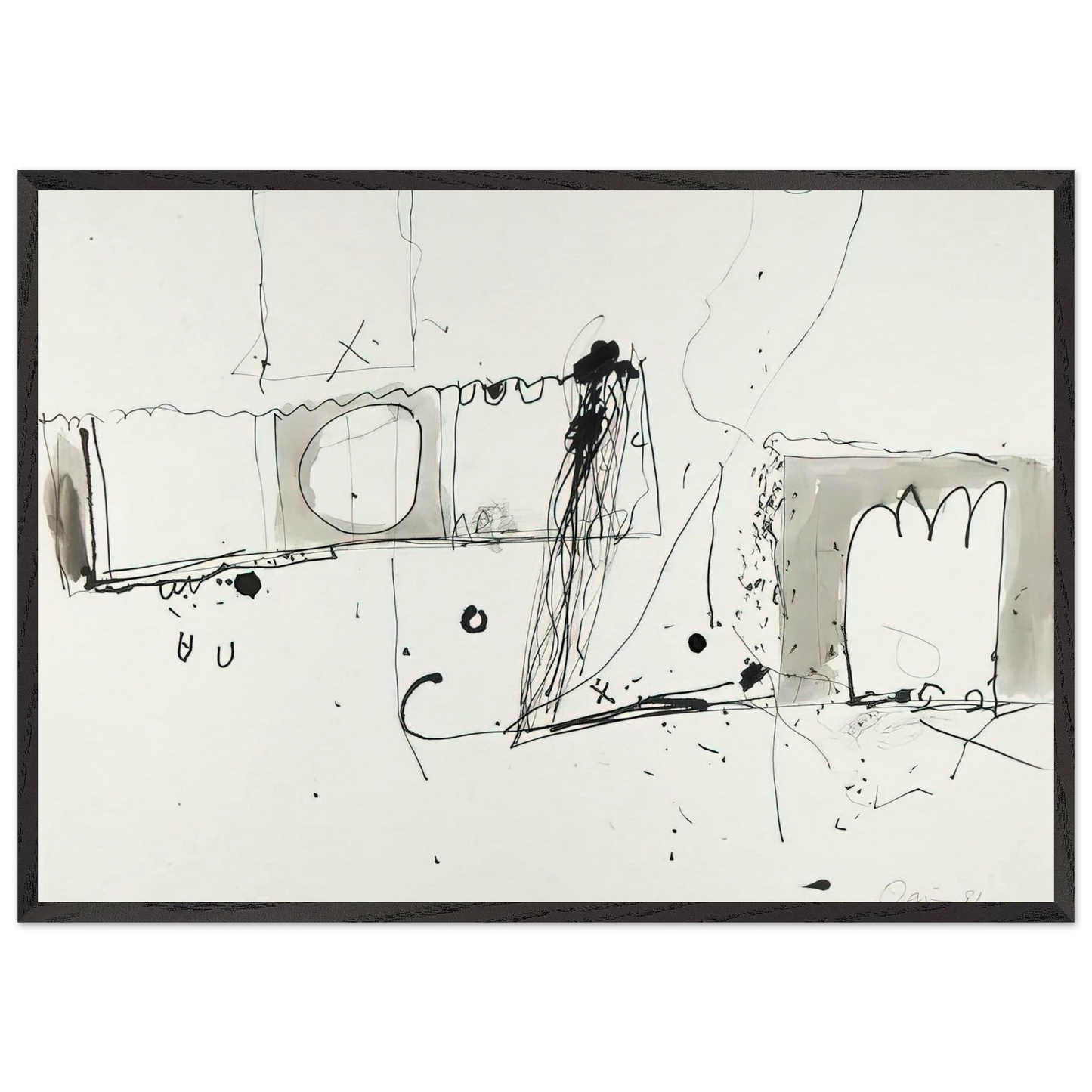Cross Fire - 1981 - Gene Davis 70x100 cm / 28x40 inches Framed Art Print – Black Wooden Frame
