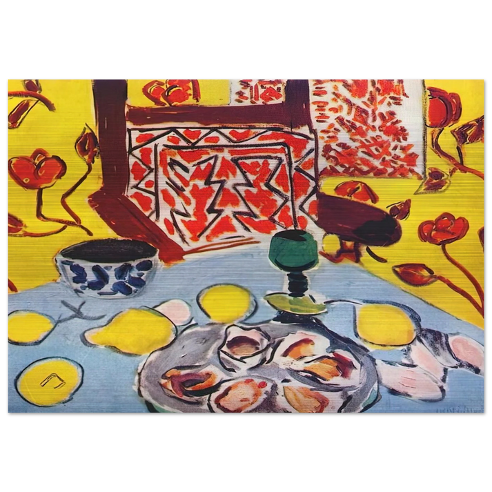 OYSTERS AND WOODEN ARMCHAIR 1943 - Henri Matisse Brushed Aluminum Print - 70x100 cm / 28x40 inches | Henri Matisse Aluminum Print | Henri Matisse Prints