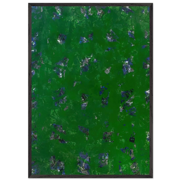 Green Buddha L L261 SF-337 G 1157 - Sam Francis 70x100 cm / 28x40 inches Framed Art Print – Black Wooden Frame