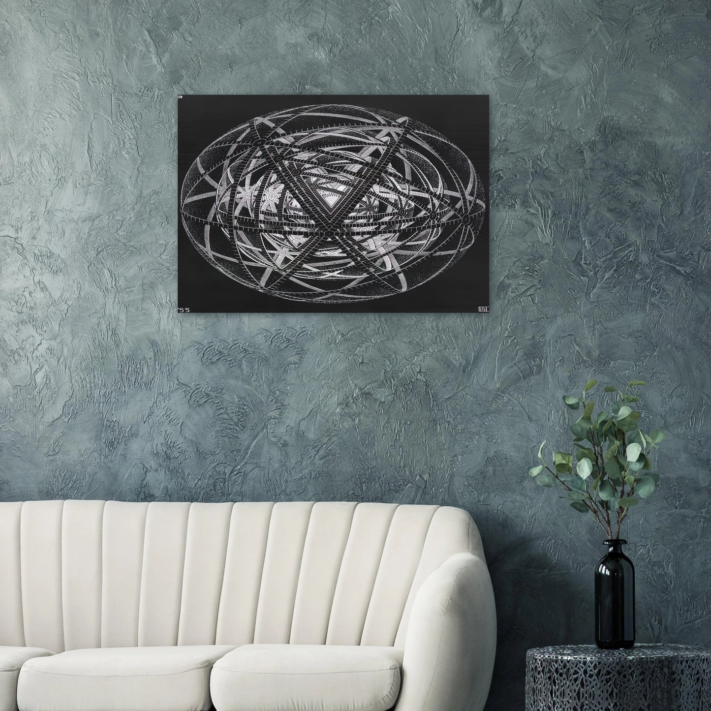 CONCENTRIC RINDS - MC Escher Brushed Aluminum Print - 70x100 cm / 28x40 inches | MC Escher Aluminum Print | MC Escher Prints